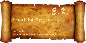 Erdei Károly névjegykártya